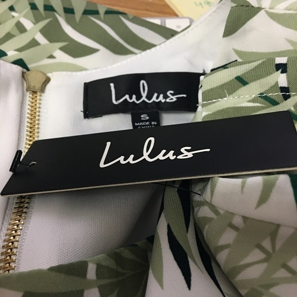 𝅺lulus Lulu's Shift Dress Tunic Fern Plant Foliage Inspired Print Short Sleeve - Picture 8 of 11